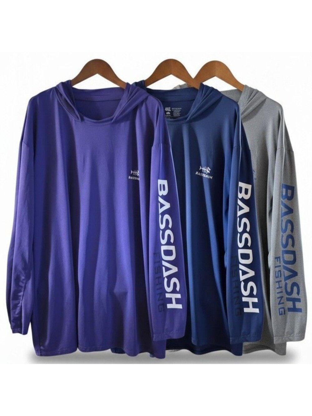 Lot of 3 Bassdash Fishing Hoodies Men’s 4XL UPF 50+ Sun Shirts EUC